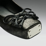 Blithe Metal Toe Ballet Flats- Cracked Grey- PRE ORDER