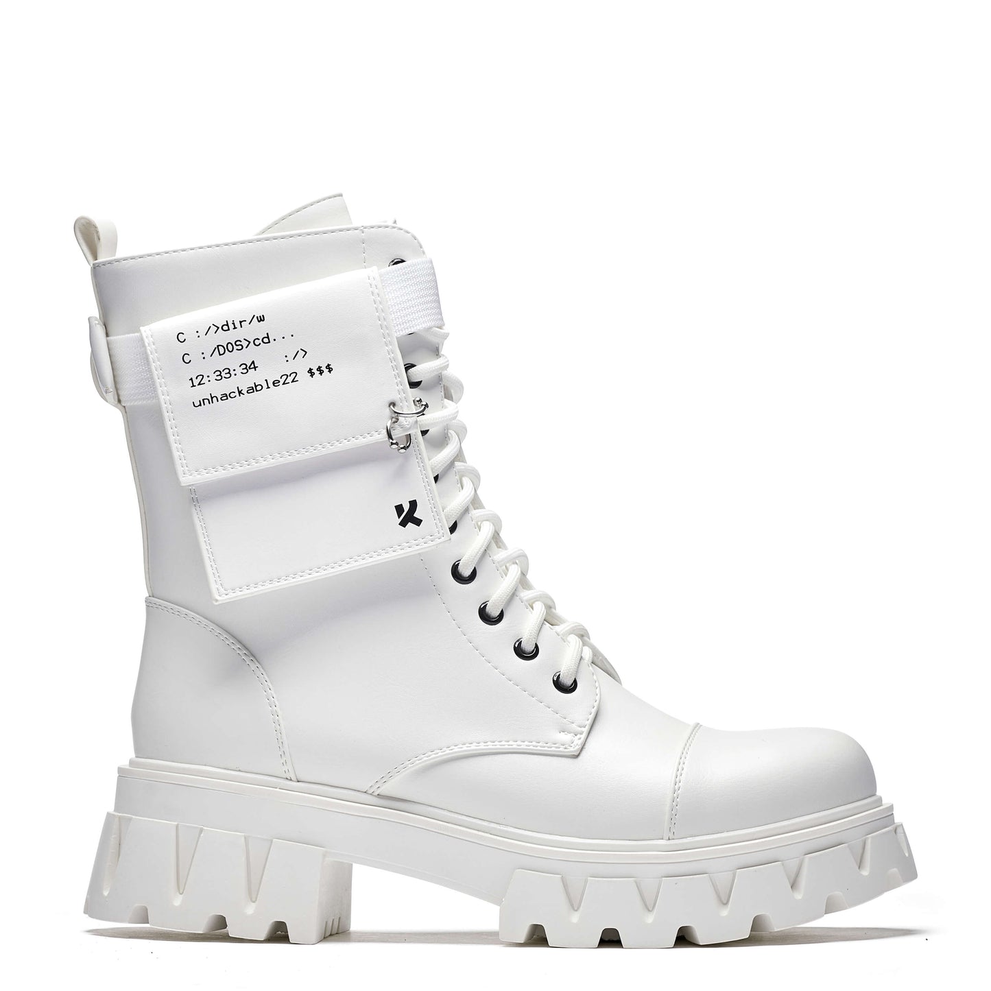 Banshee White Boots - Ankle Boots - KOI Footwear - White - Side View