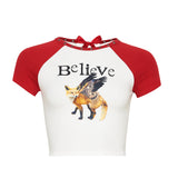 Believe Graphic Cropped T-Shirt - White