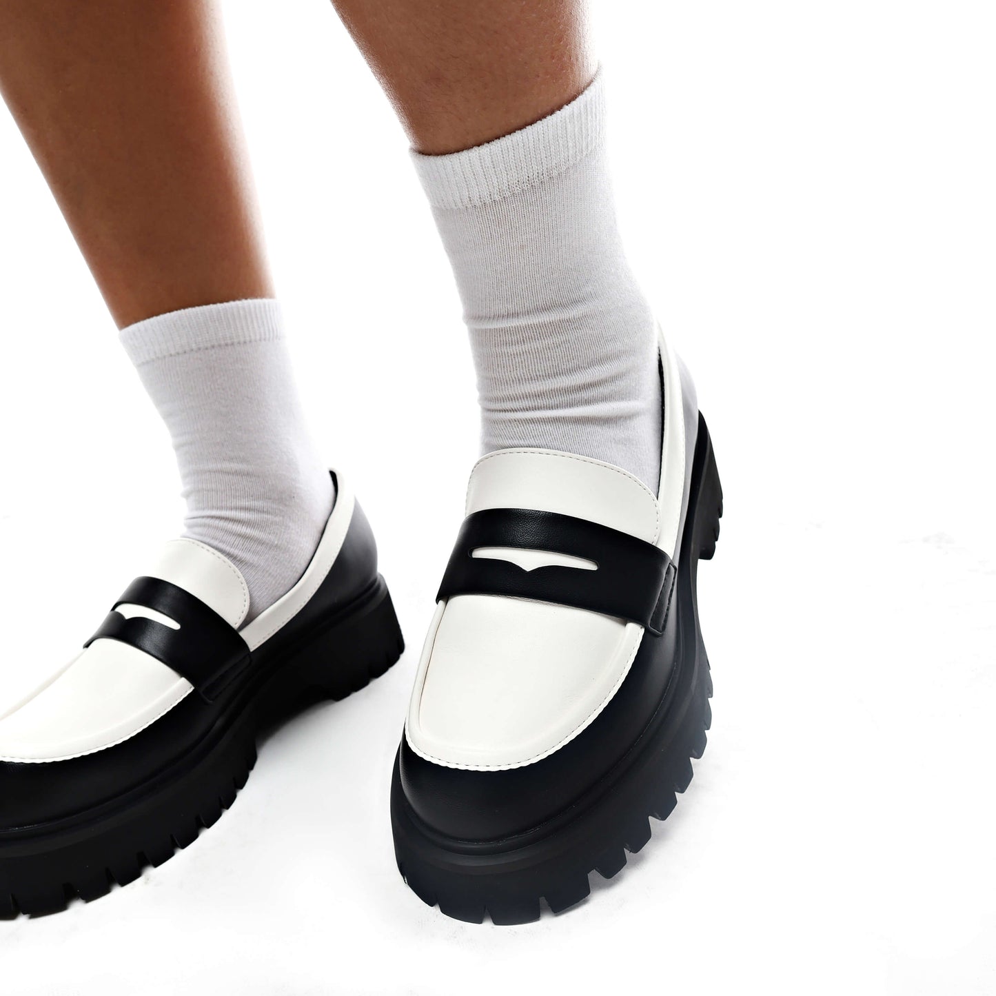 Birch Monochrome Loafers - Shoes - KOI Footwear - Multi - Model Left View
