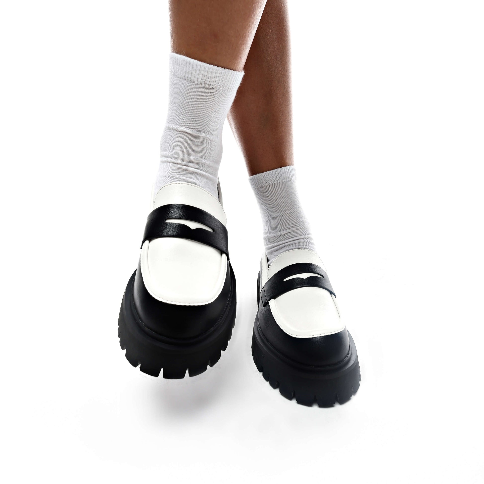 Birch Monochrome Loafers - Shoes - KOI Footwear - Multi - Model Front View