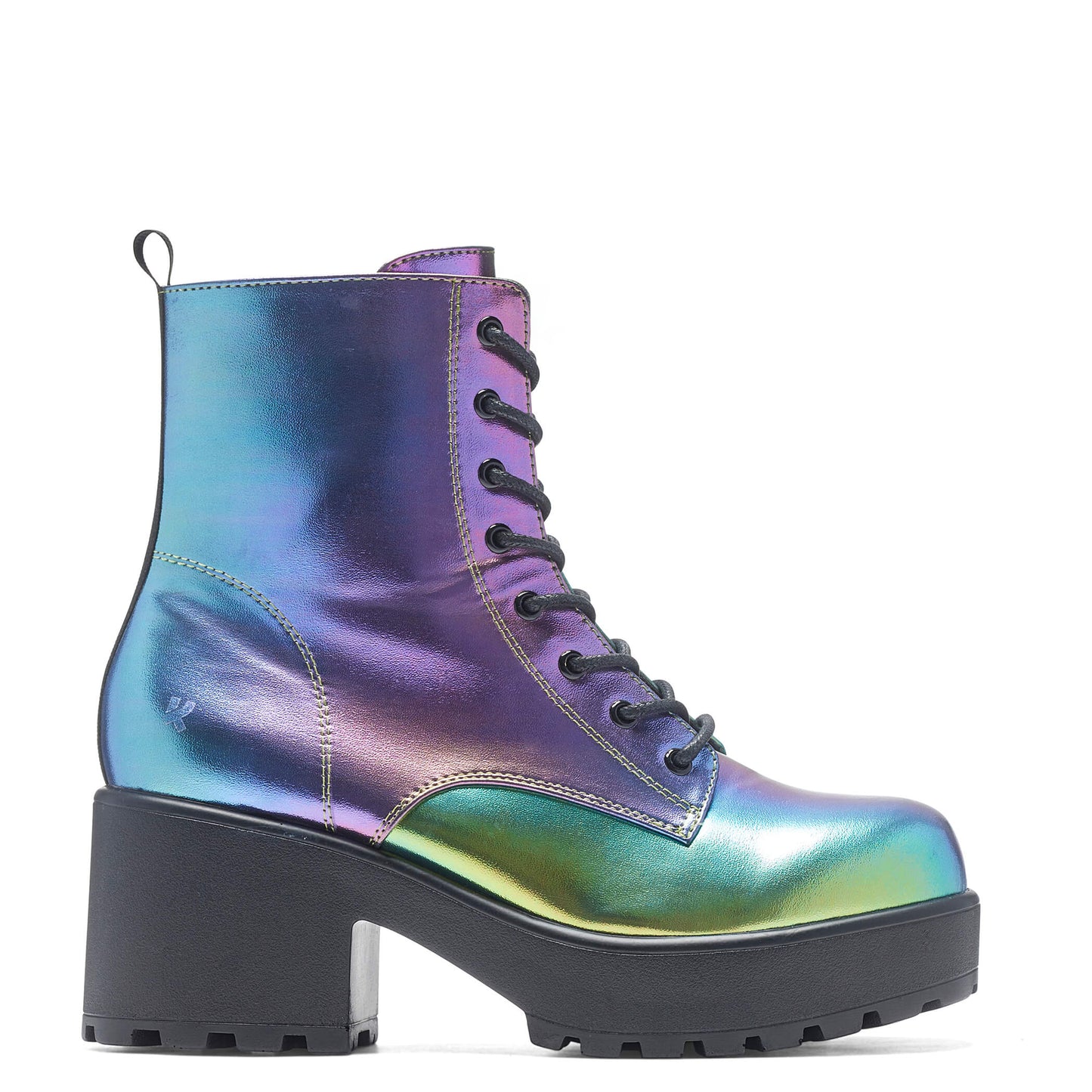 Bismuth Platform Military Boots - Rainbow - KOI Footwear - Side View