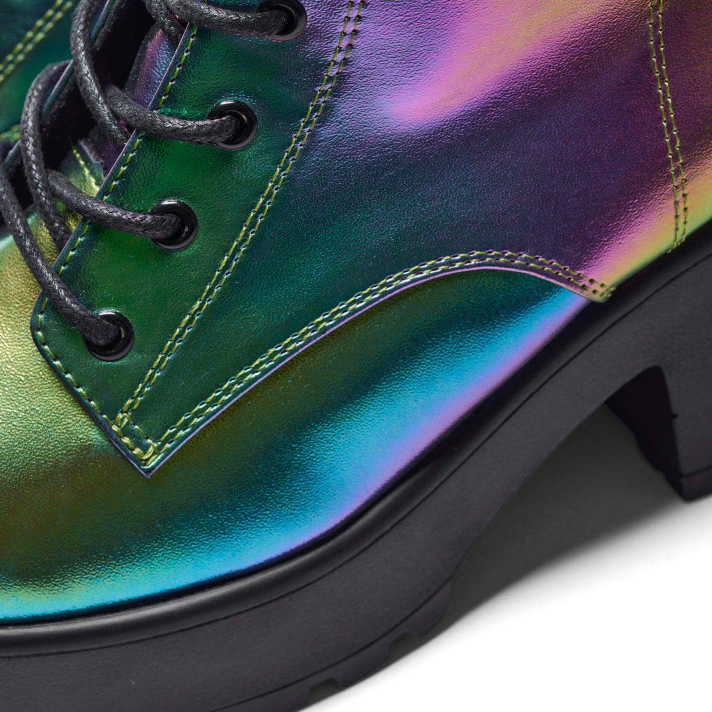 Bismuth Platform Military Boots - Rainbow - KOI Footwear - Material View