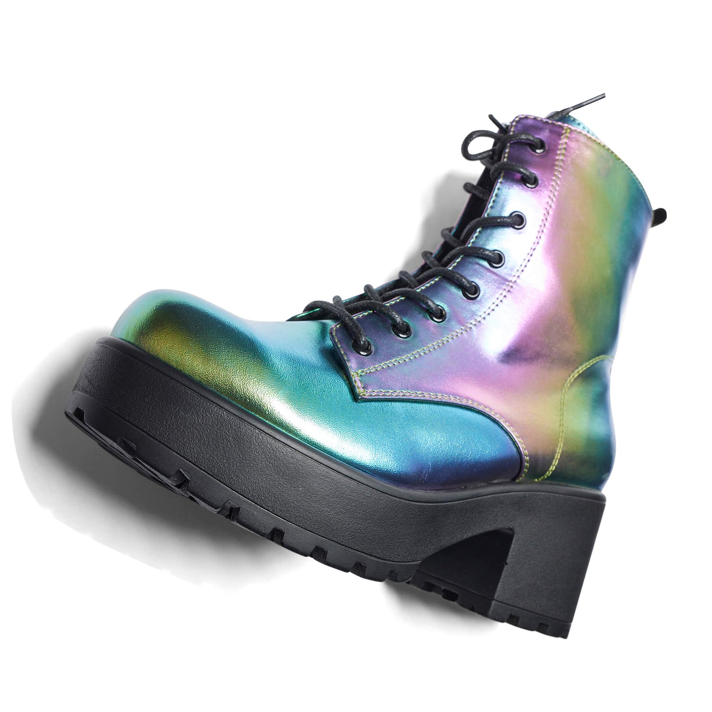 Bismuth Platform Military Boots - Rainbow - KOI Footwear - Sole View