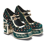 Boleyn Bejewelled Chunky Heels - top view