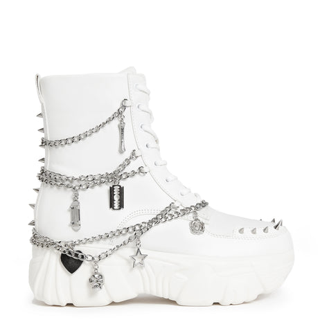 Boned Catch White Mystic Charm Boots - Ankle Boots - KOI Footwear - White - Main View