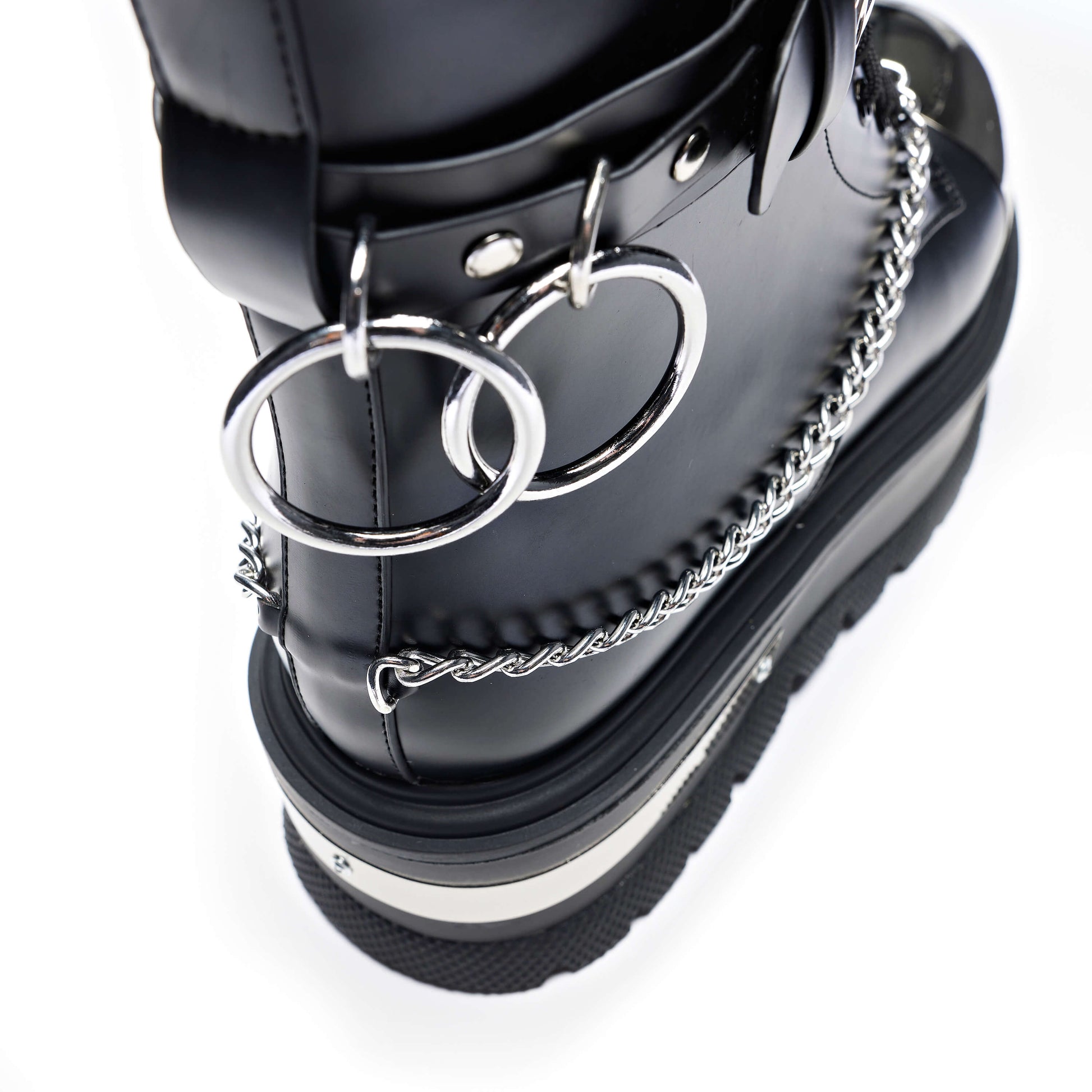 Borin Men's Hardware Platform Boots - Ankle Boots - KOI Footwear - Black - Back Detail