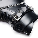 Borin Men's Hardware Platform Boots - Ankle Boots - KOI Footwear - Black - Ankle Detail