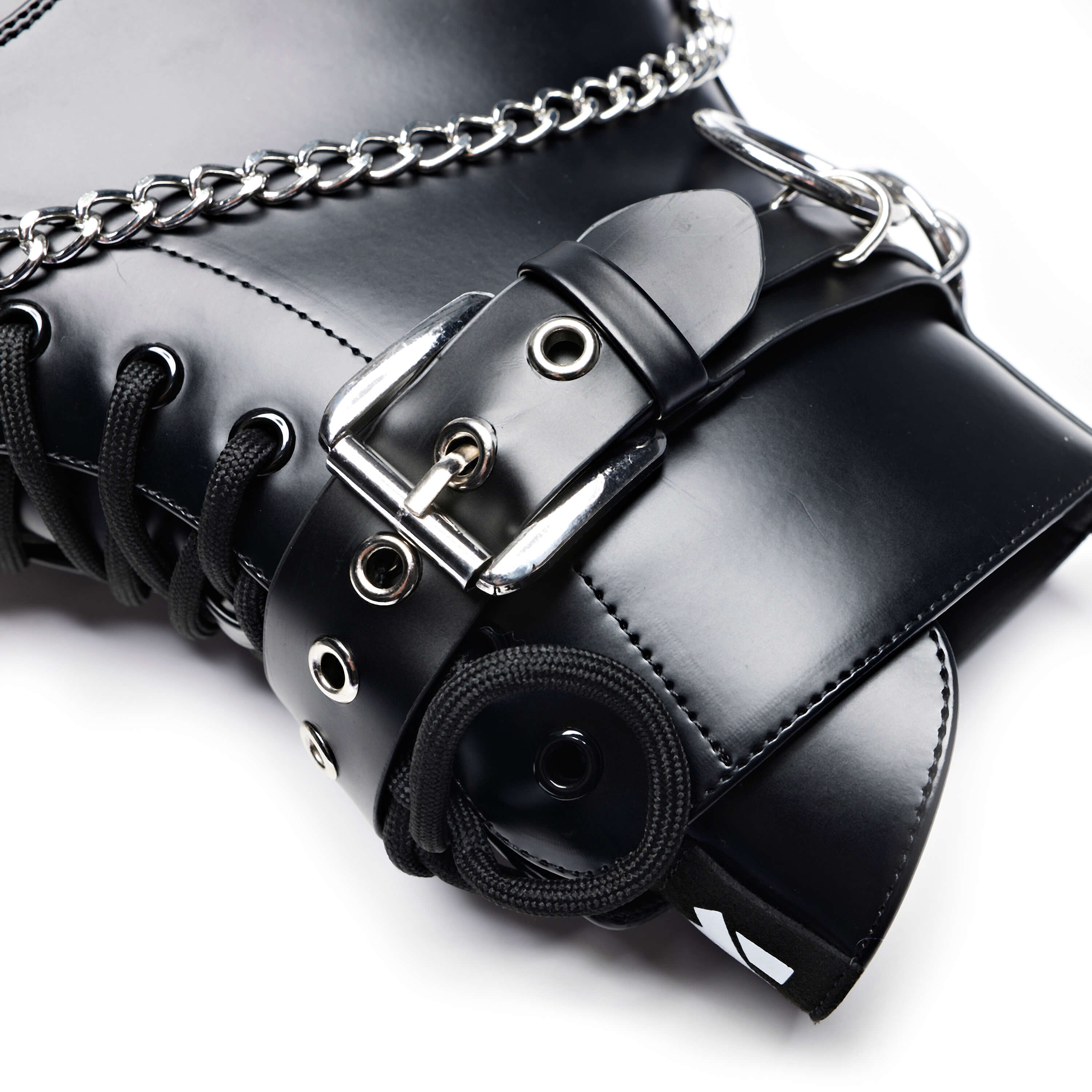 Borin Men's Hardware Platform Boots - Ankle Boots - KOI Footwear - Black - Ankle Detail