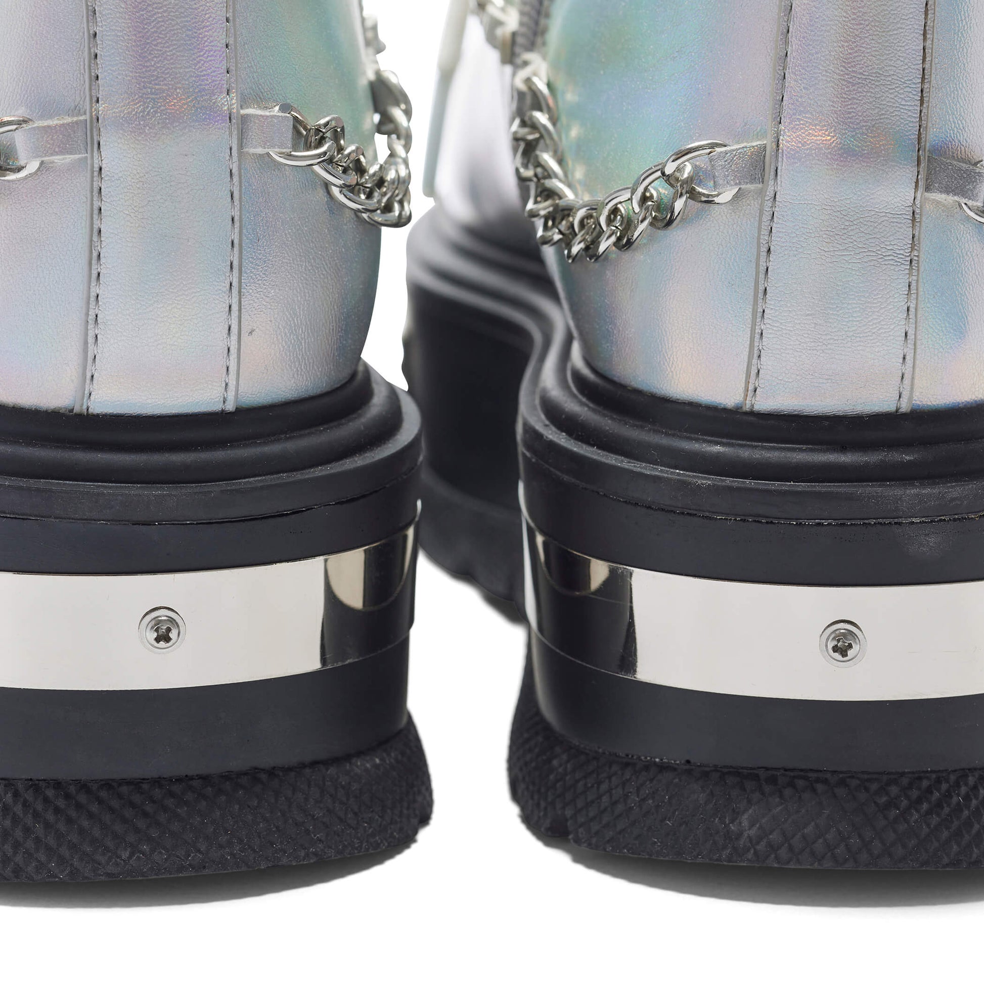 Borin Hardware Platform Boots - Silver Hologram - KOI Footwear - Platform View