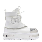 Borin Hardware Platform Boots - White - KOI Footwear - Main View