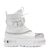 Borin Hardware Platform Boots - White - KOI Footwear - Main View