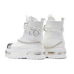 Borin Hardware Platform Boots - White - KOI Footwear - Back View