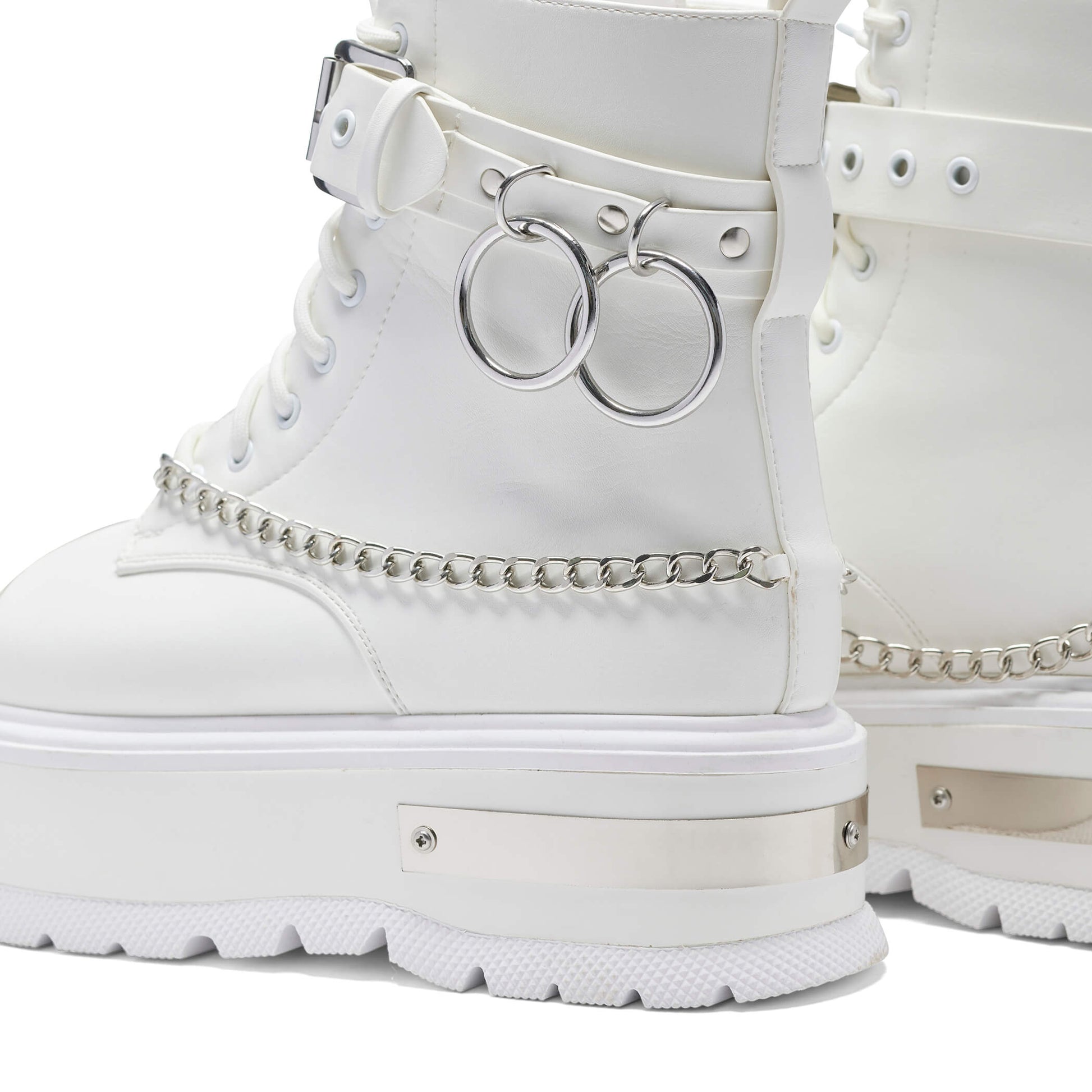 Borin Hardware Platform Boots - White - KOI Footwear - Material View