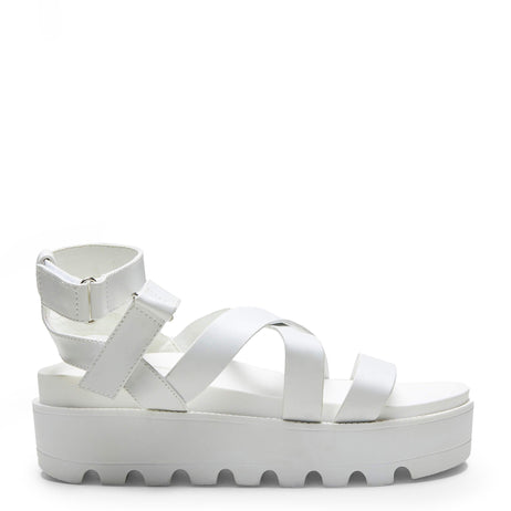 CRIX White Chunky Flatform Sandals - Sandals - KOI Footwear - White - Main View