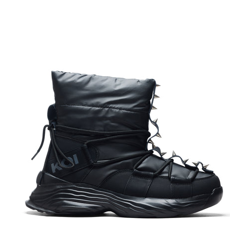 Cauldrife Demons Men's Spiked Snow Boots - Black - Ankle Boots - KOI Footwear - Black - Main View