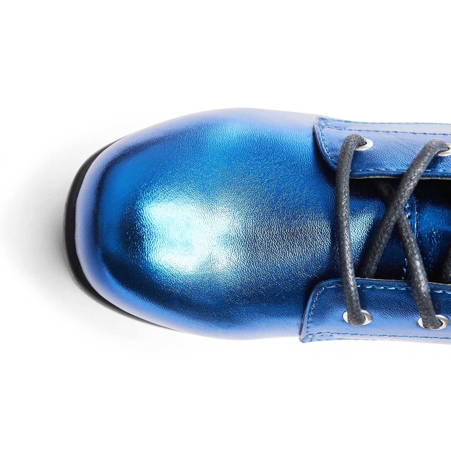 Cobalt Haze Military Platform Boots - Ankle Boots - KOI Footwear - Blue - Top View
