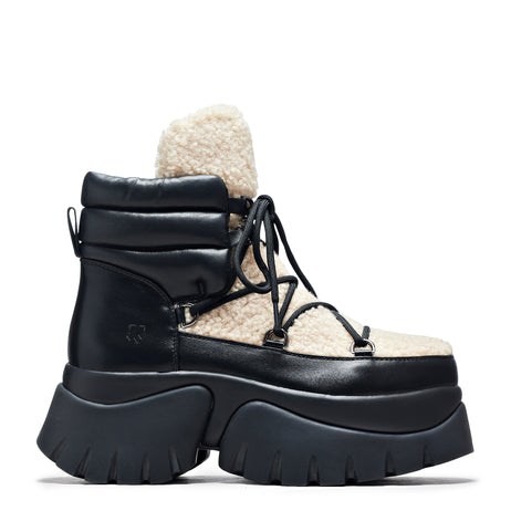 Cream Fluffy Vilun Winter Boots - Ankle Boots - KOI Footwear - Cream - Main View