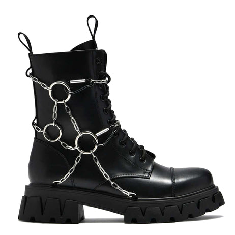Cyrus Chain Boots - Ankle Boots - KOI Footwear - Black - Main View