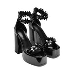 A Secret Arrangement Platform Heels - Black - Koi Footwear - Three-Quarters View
