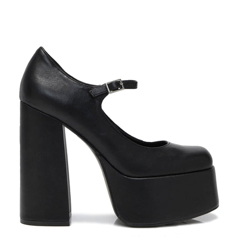 Darkbloom Black Platform Heels - Shoes - KOI Footwear - Black - Main View