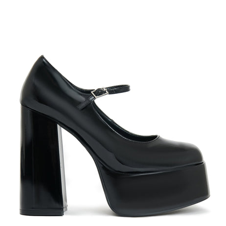 Darkbloom Black Patent Platform Heels - Shoes - KOI Footwear - Black - Main View