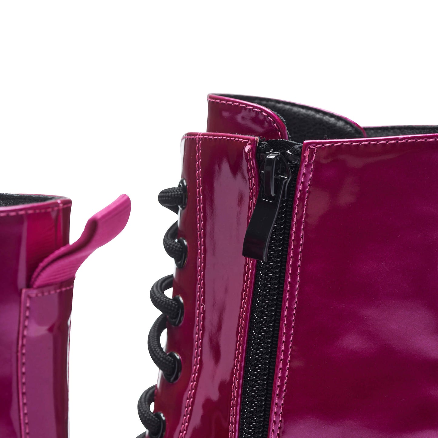 Deathwatch Trident Platform Boots - Candy Pink - KOI Footwear - Zip Detail