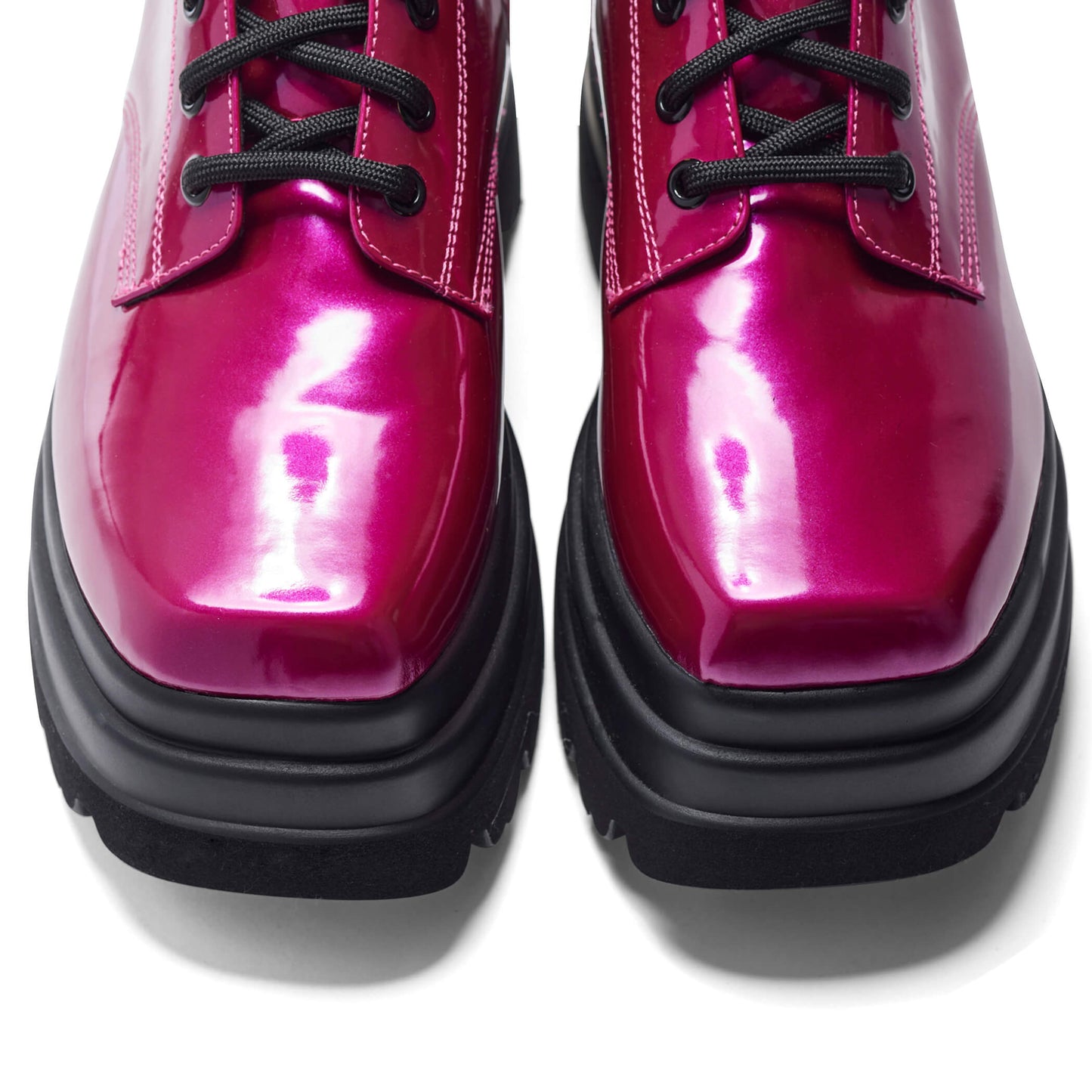 Deathwatch Trident Platform Boots - Candy Pink - KOI Footwear - Front Detail View
