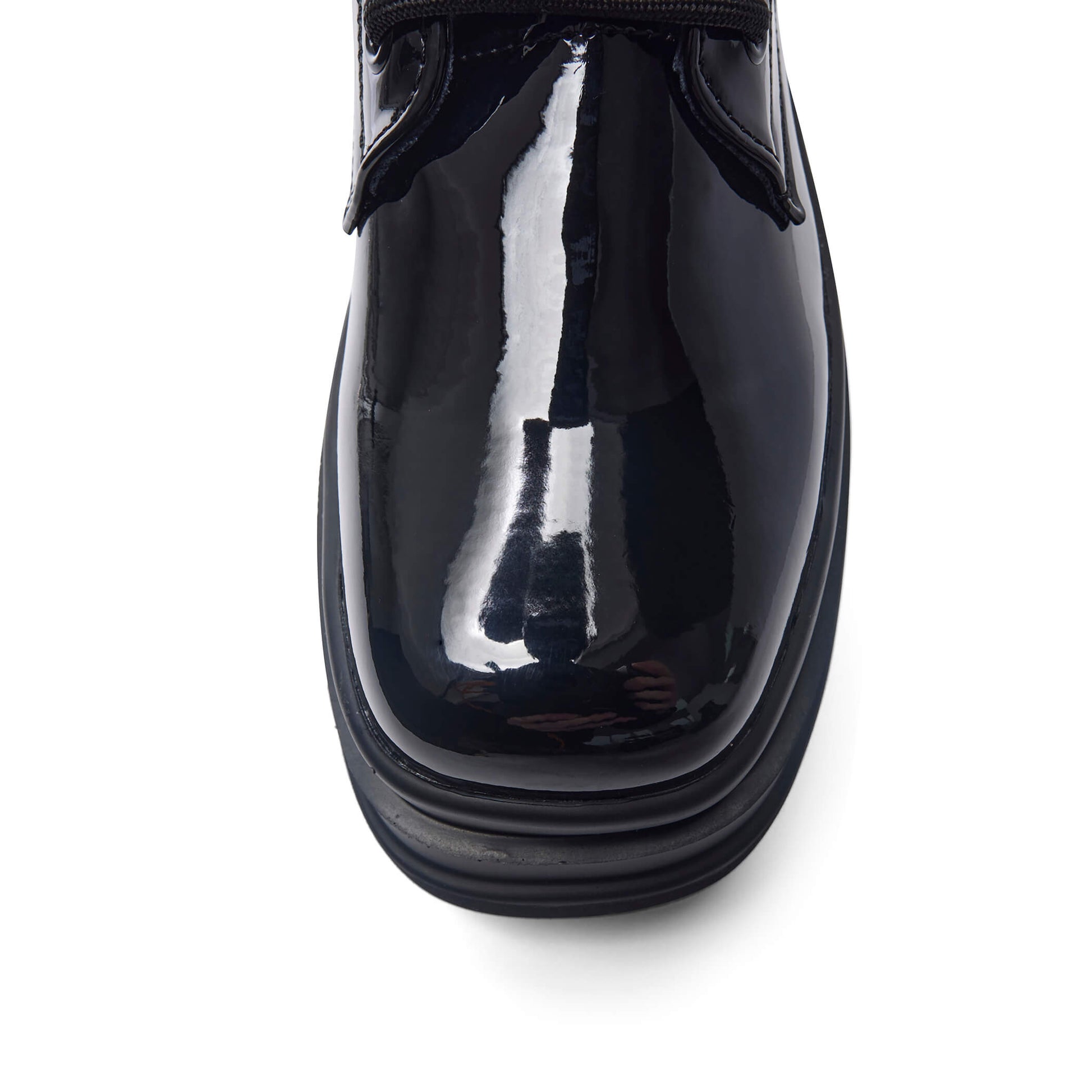 Deathwatch Trident Patent Platform Boots - Ankle Boots - KOI Footwear - Black - Top View