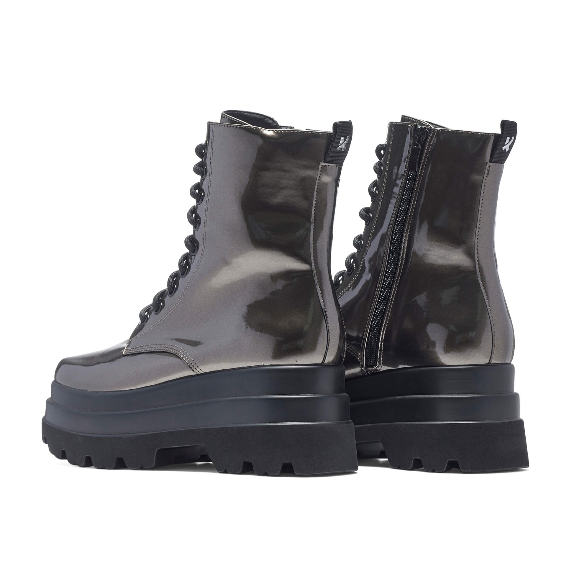 Deathwatch Trident Platform Boots - Static Grey - KOI Footwear - Back View