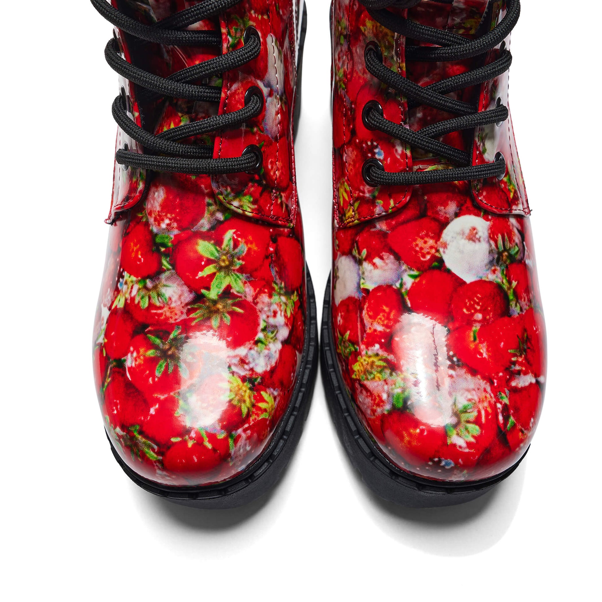 Frozen Strawberries Switch Boots - Ankle Boots - KOI Footwear - Red - Top View