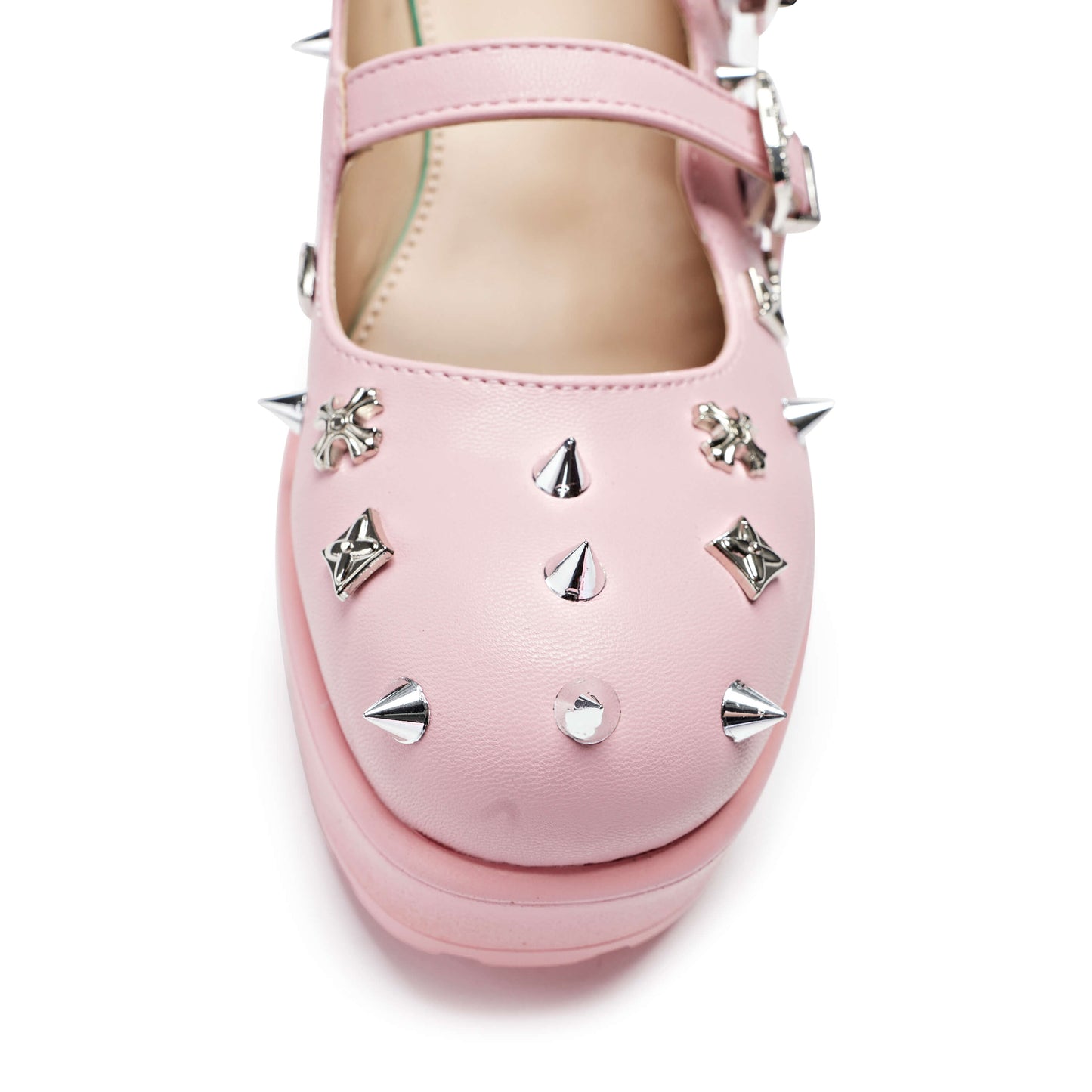 Devil Blushes Double Strap Mary Jane Shoes - Mary Janes - KOI Footwear - Pink - Top View