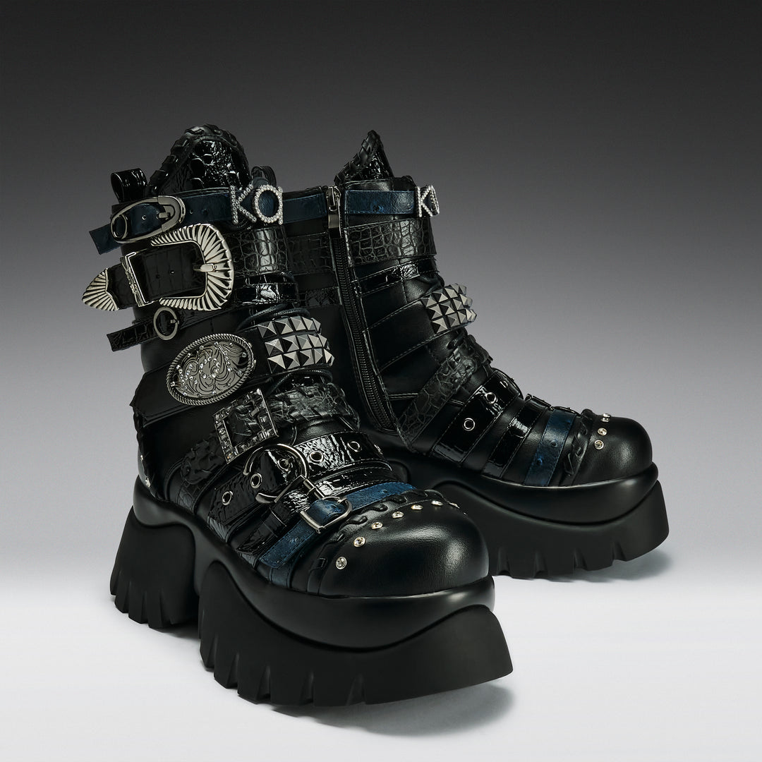 Enchained Belt Monster Boots- Black – KOI footwear