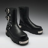 Eclipsed Rituals Biker Boots -Black