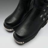 Eclipsed Rituals Biker Boots -Black