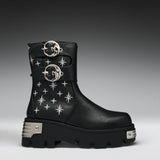 Eclipsed Rituals Biker Boots -Black