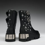 Eclipsed Rituals Biker Boots -Black