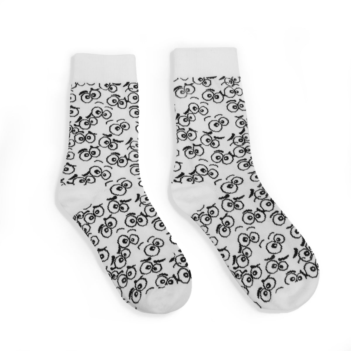 Eyes on Me Socks - Accessories - KOI Footwear - White - Front View
