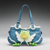Frog Frolics Denim Shoulder Bag