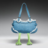 Frog Frolics Denim Shoulder Bag