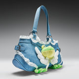 Frog Frolics Denim Shoulder Bag