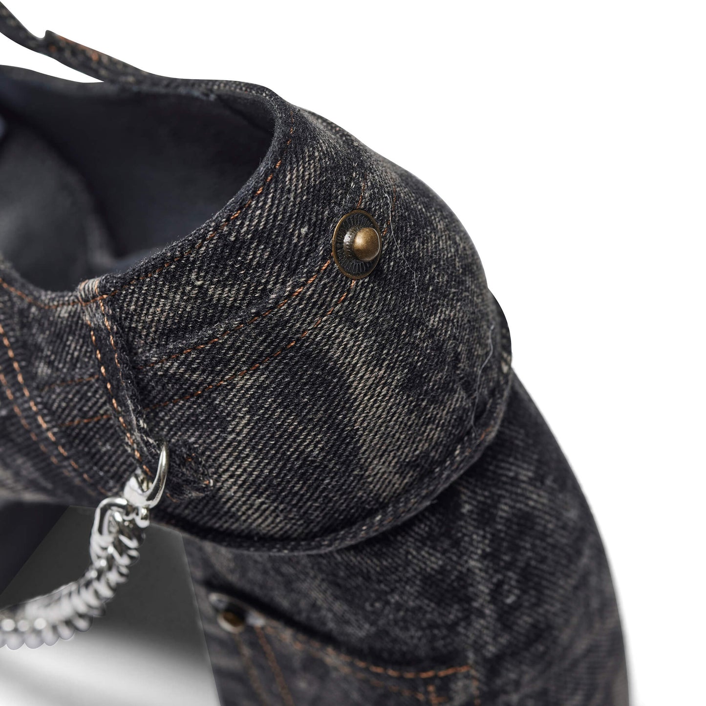 Faded Denim Platform Heels - Black - Koi Footwear - Back Detail