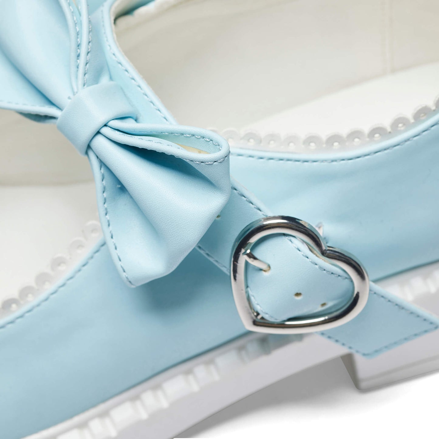 Fairy Lace Doily Mary Janes - Baby Blue - Mary Janes - KOI Footwear - Blue - Buckle Detail