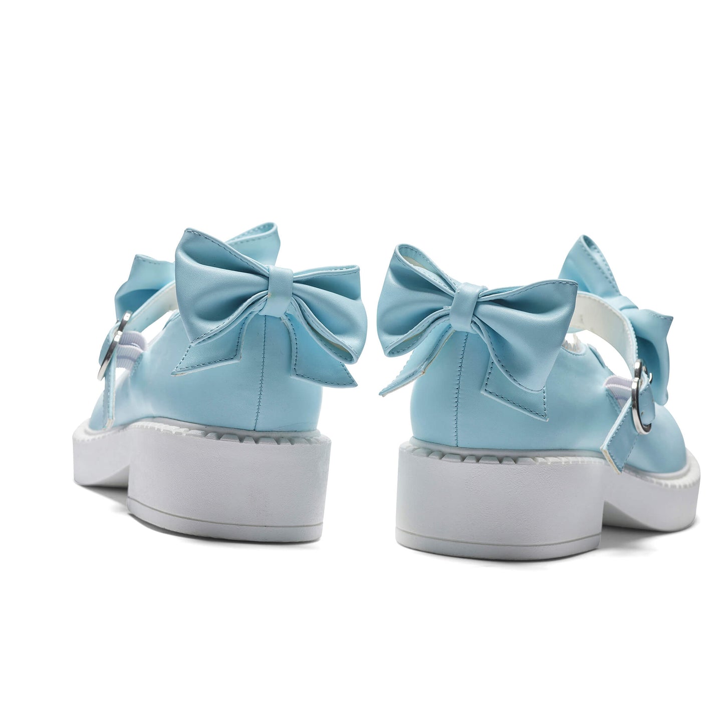 Fairy Lace Doily Mary Janes - Baby Blue - Mary Janes - KOI Footwear - Blue - Back Bow Details