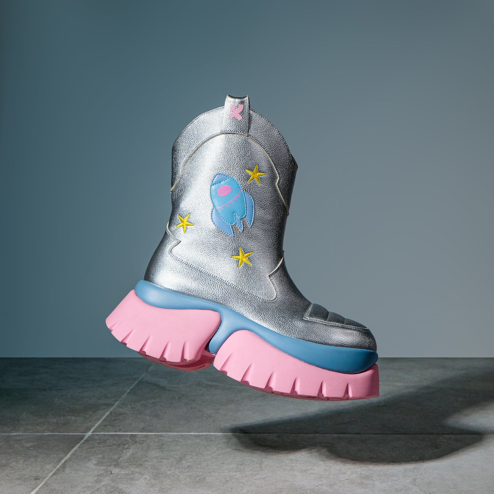 A Fairytale Galaxy Space Boots - Silver - Ankle Boots - KOI Footwear - Silver - Detail