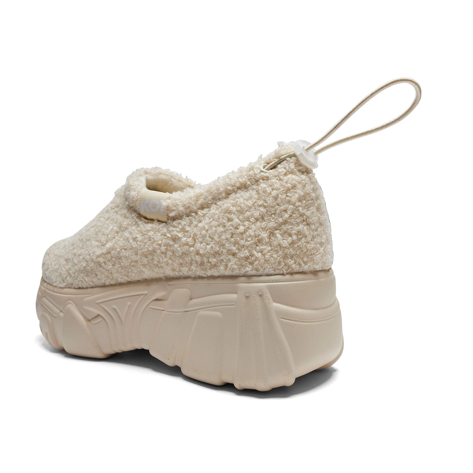 Flamma Microfibre Chunky Shoes - Cream - Shoes - KOI Footwear - Cream - Back Detail
