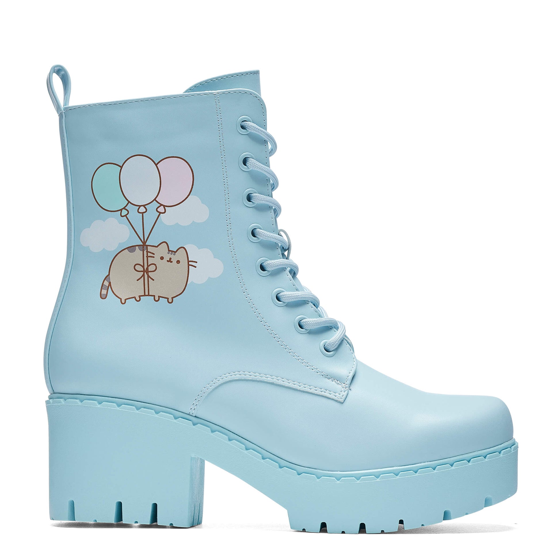 Flying Pusheen Sky Boots - Ankle Boots - KOI Footwear - Blue - Side View