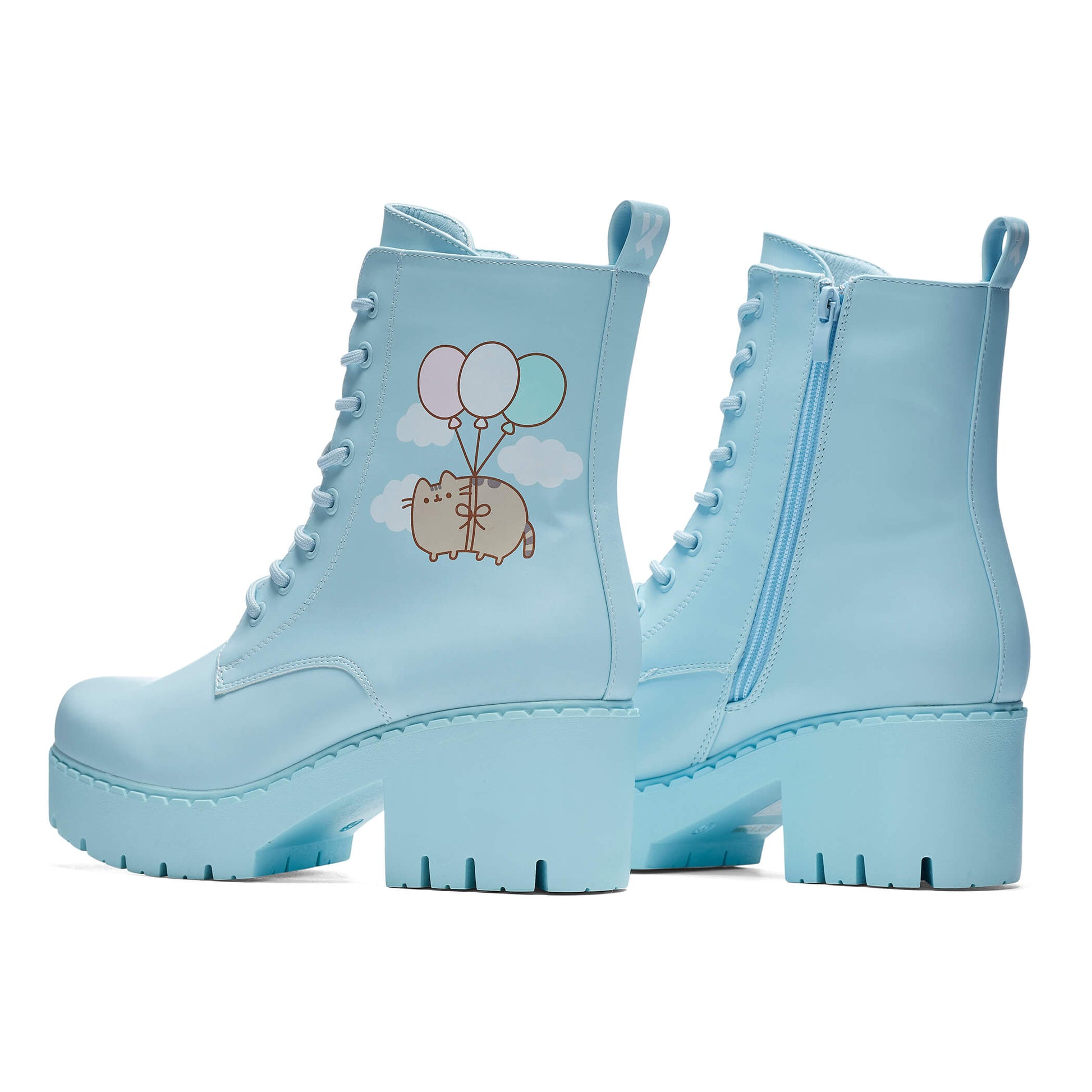 Flying Pusheen Sky Boots - Ankle Boots - KOI Footwear - Blue - Back Side View