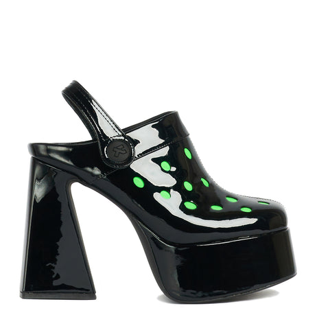 Galactic Boom Neon Alien Heels - Shoes - KOI Footwear - Black - Main View