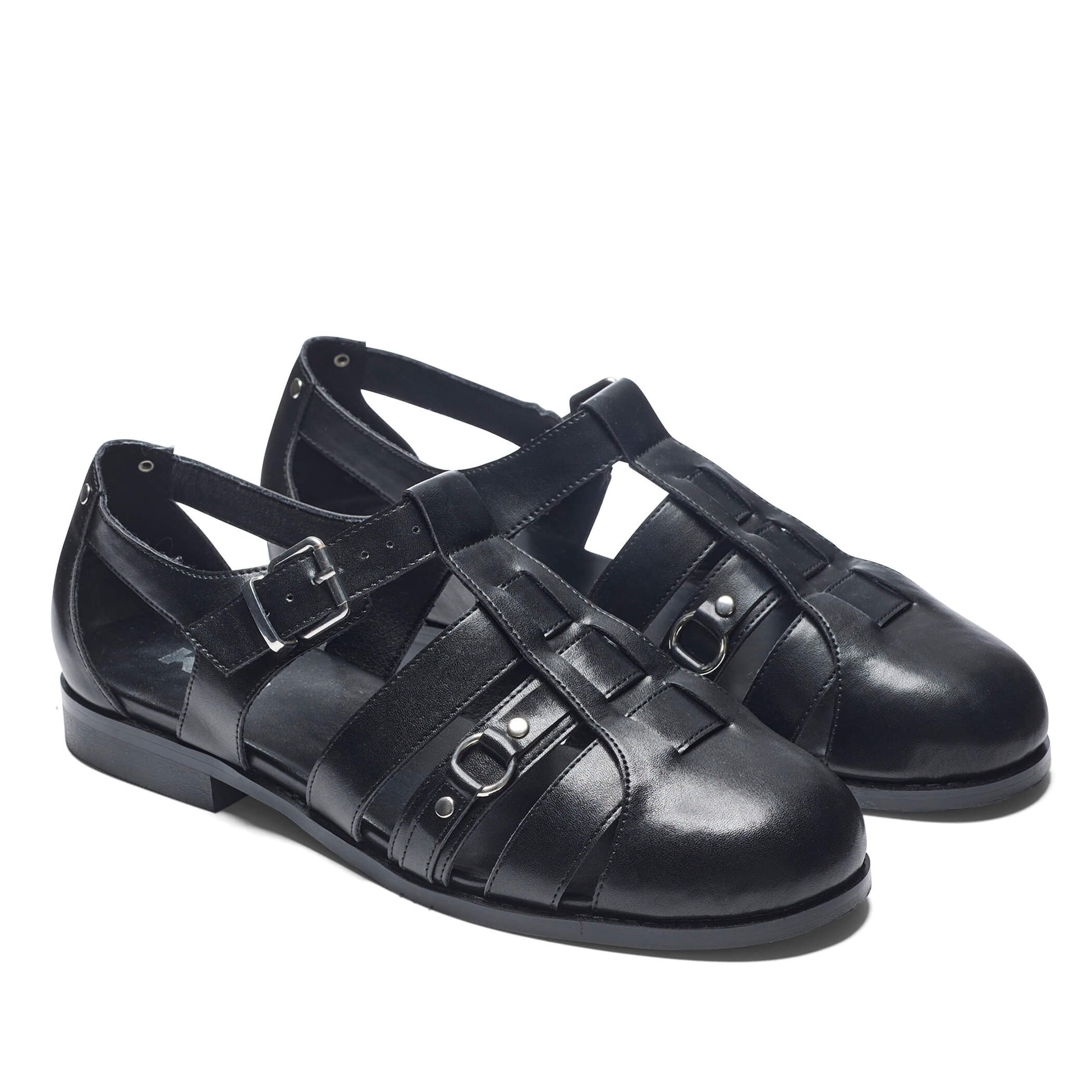 Gilgen Men's Cutout Shoes - KOI Footwear - Black - Three-Quarter View